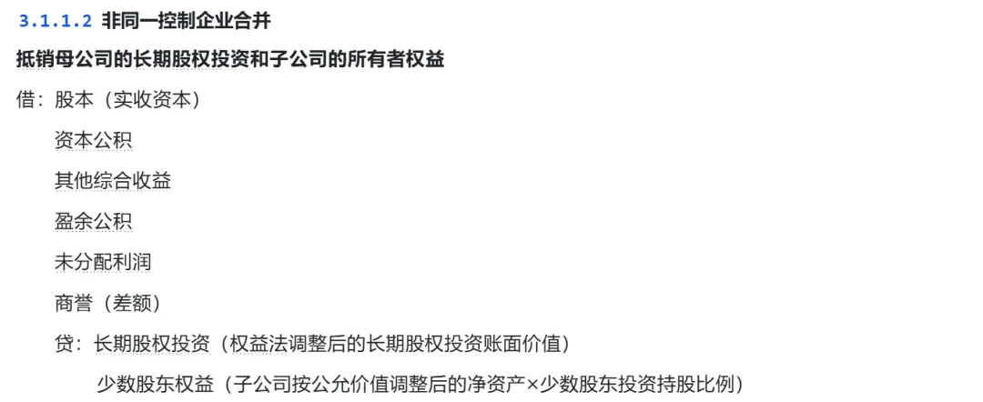 非同一控制企业合并